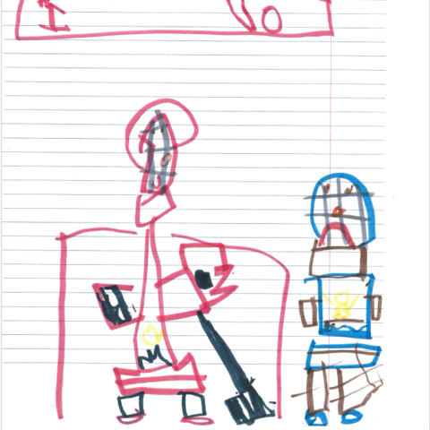 “Team USA Forward Ready to Rumble” by Vincent Passera, Grand Rapids, MI, Age 5